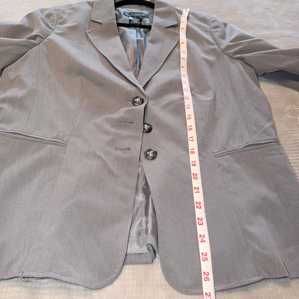 Dialogue Classic Gray Women's Blazer size 16 - Picture 5 of 5